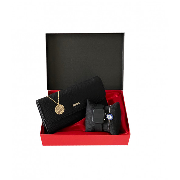 ANNELER GÜNÜ -KOL SAATİ-CARLİNO  CÜZDAN-KOLYE-MAKROME BİLEKLİK SET - 2