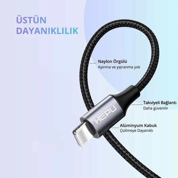 HEPU HP-20L Lightning - 3.5mm AUX Ses Kablosu 100cm - 3