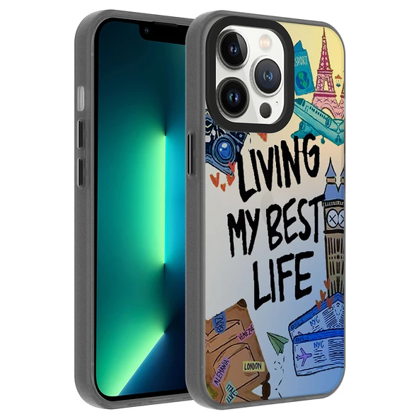 Apple iPhone 13 Pro Kılıf Desenli Zore Dragon Sert Kılıf - 6