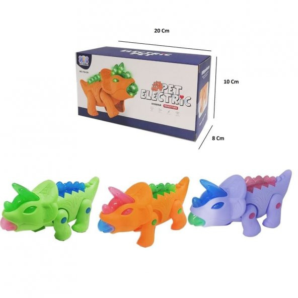 Pilli Boynuzlu Hareketli Yürüyen Dinozor Oyuncak