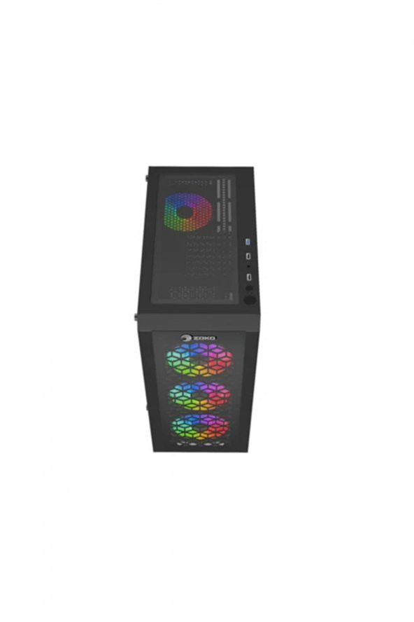 KAS-ZOKO OZZY 4x12 CM ARGB FANLI TEMPERLİ CAM MESH PANEL OYUNCU KASASI - 3