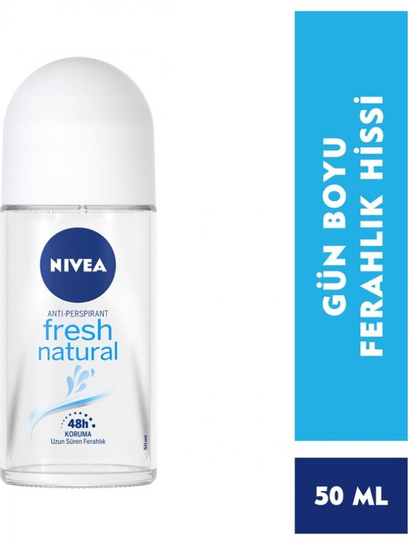 NIVEA Kadın Roll On Deodorant Fresh Natural Ter ve Ter Kokusuna Karşı 48 Saat Deodorant Koruması 50ml - 3