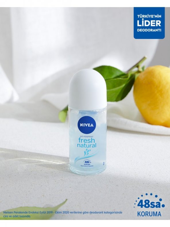 NIVEA Kadın Roll On Deodorant Fresh Natural Ter ve Ter Kokusuna Karşı 48 Saat Deodorant Koruması 50ml - 2