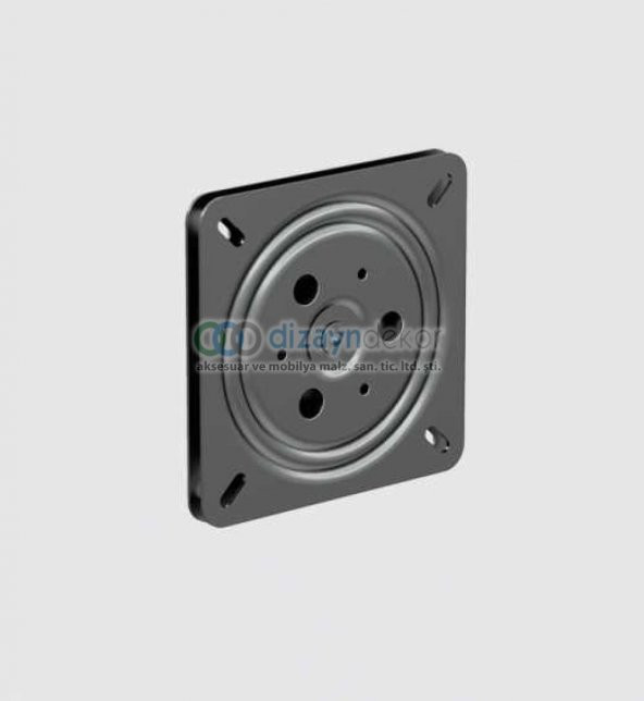 Metal Döner Tv Tabure Altlığı Siyah 155*155*12 Mm