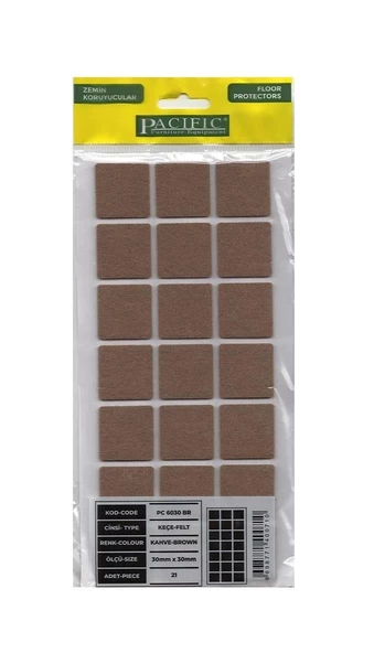 Yapışkanlı Keçe Zemin Koruyucusu 30*30 Mm-5 adet