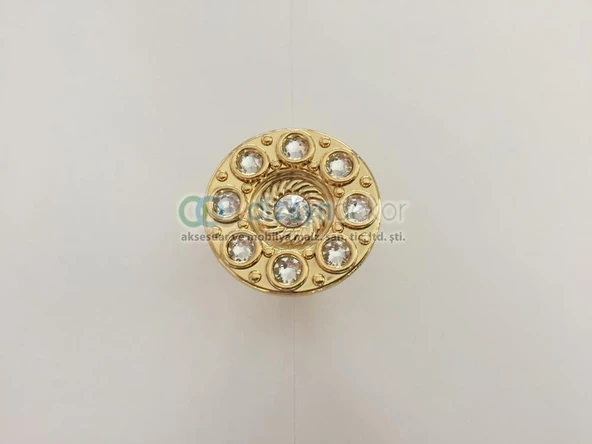 Swarovski Taşlı Tekli Mini Altın