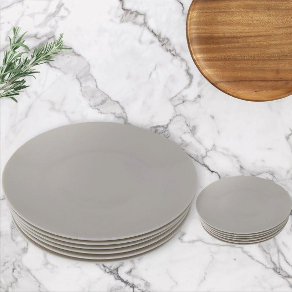 Güral Porselen Atina Fine Bone 6 lı Servis Tabağı Takımı, 25 cm - 3