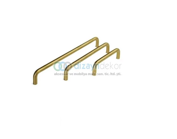 Pvd Mat Sarı Gold Altın U Tipi Paslanmaz Çubuk Kulp 96 Mm