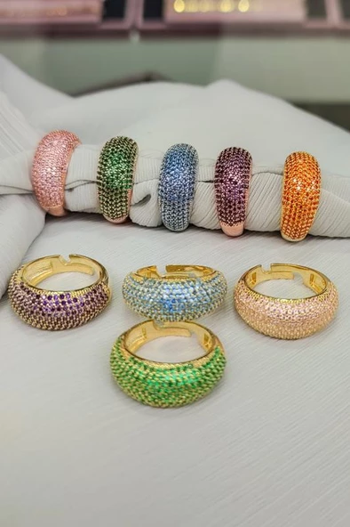 Pembe Taşlı Gümüş Yüzük - Resim 4