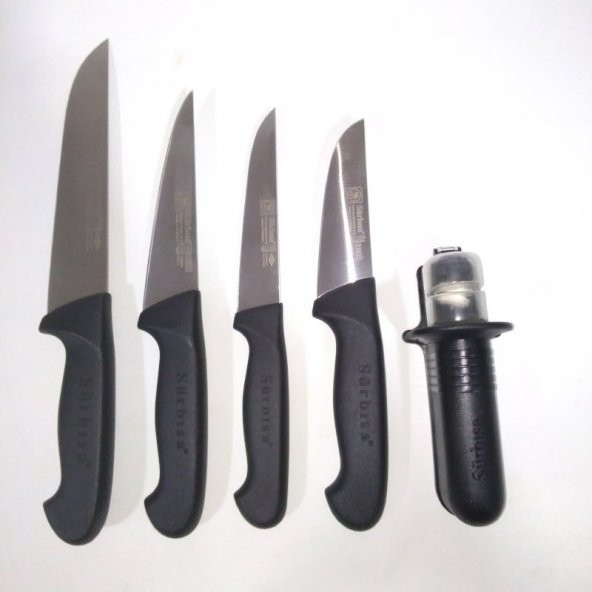 5li Mutfak Bıçak Seti (61130-61121-61109-61102-61099 Bileme Aleti)