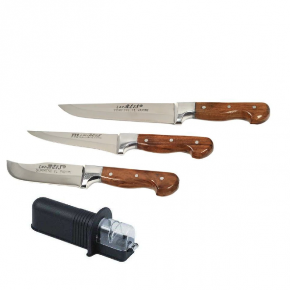 LazReis Kurban Bıçak Set  Bıçakları  (Deri Yüzme Bıçağı + Kemik Sıyırma Bıçağı + No:3 Doğrama Bıçak)