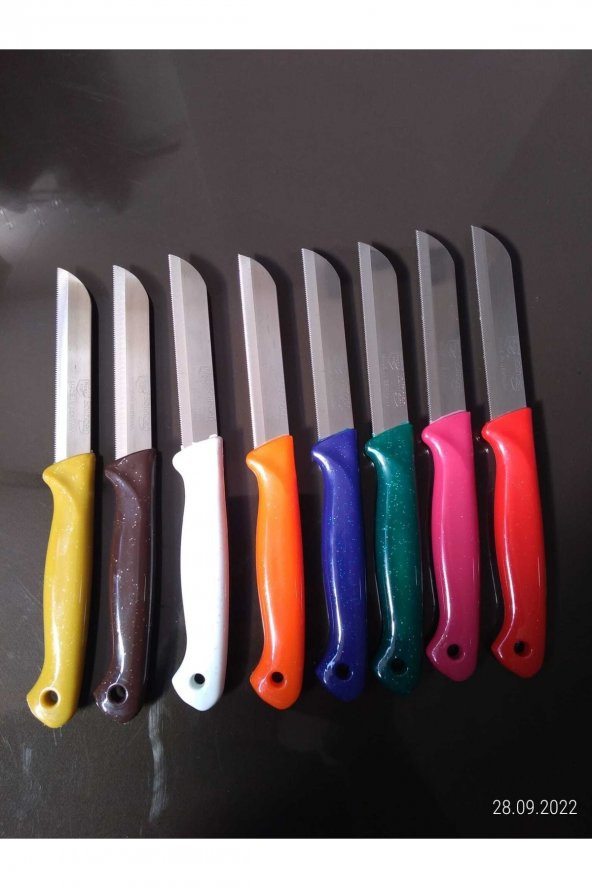 8 Adet Tırtıklı Alman Mutfak Bıçağı Takım Meyve Sebze Kesim Bıçak Seti (çoklu Renk) Russet