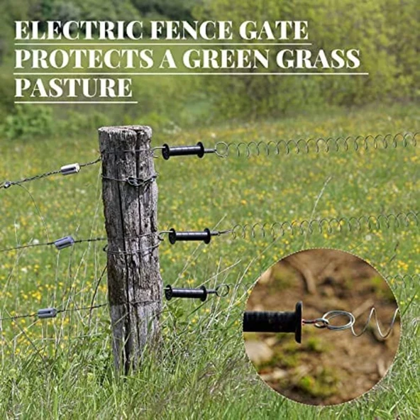 Patura Elektrikli Çit Kapı Kiti Yaylı Geçiş , Elektrikli çit kapı kolu seti, 4 parça, elektrikli çit kapı seti, çapa yaylı kapı kolu seti - Resim 5