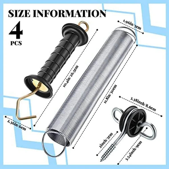 Patura Elektrikli Çit Kapı Kiti Yaylı Geçiş , Elektrikli çit kapı kolu seti, 4 parça, elektrikli çit kapı seti, çapa yaylı kapı kolu seti - Resim 3