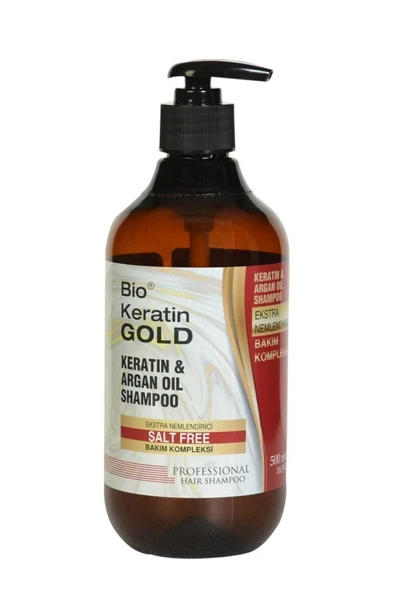 Bio Keratin Gold  Keratin  Argan Yağlı Tuzsuz Şampuan 500 ml