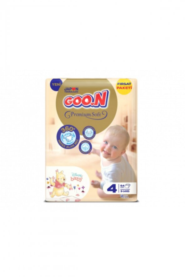 Goo.n  Premium Soft 4 Numara Süper Yumuşak Bant Bebek Bezi Fırsat Paketi - 64 Adet