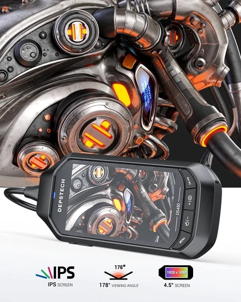 DEPSTECH Çift Lensli 4.5" IPS Ekran Endoskop Kamera 1080P HD - 5m - 3