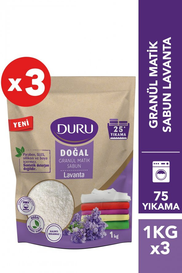 Duru  Granül Matik Sabun Lavanta 1 Kg x 3 Adet