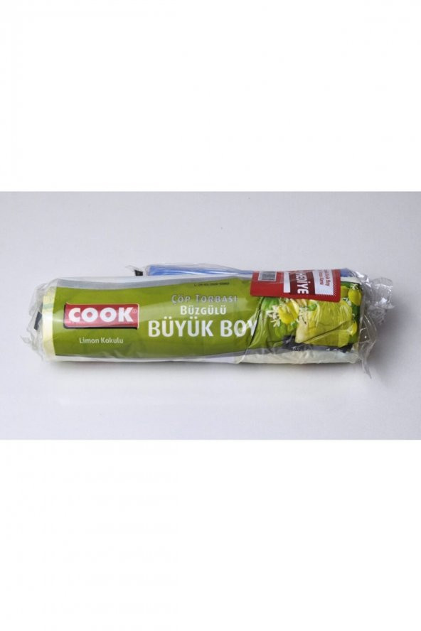 COOK  Büyük Boy Limon Kokulu Büzgülü Çöp Torbası 10 Adet