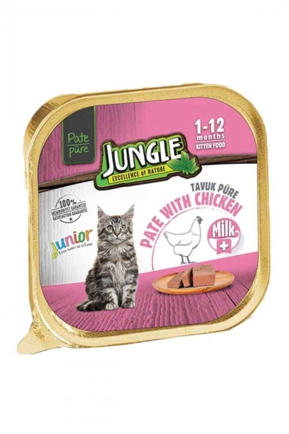 Jungle  Sütlü Tavuklu Püre Yavru Kedi Maması 100 gr