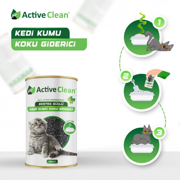 Active Clean Plus Kedi Kumu Koku Giderici 420gr - 6