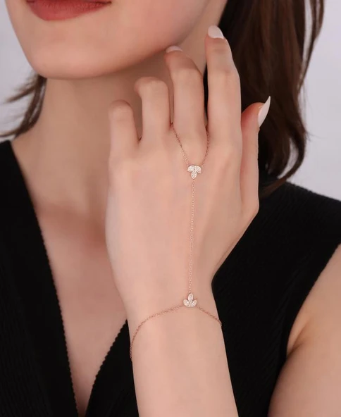 Kaktüs Çiçeği Gümüş Şahmeran Bileklik - Resim 5