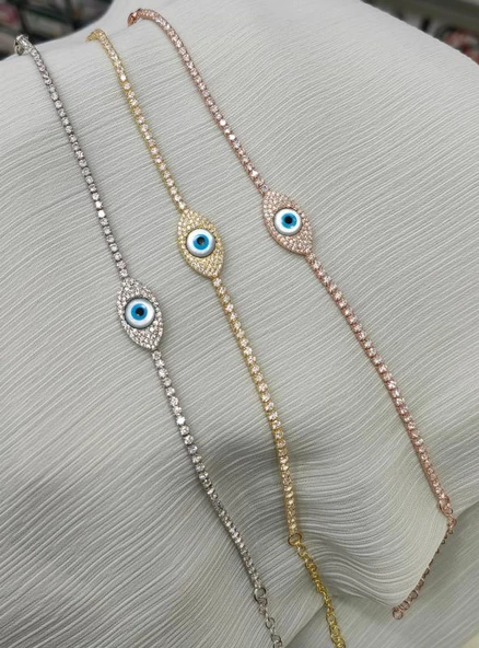 2 mm Suyolu Zincirli Opal Göz Gümüş Bileklik - 2