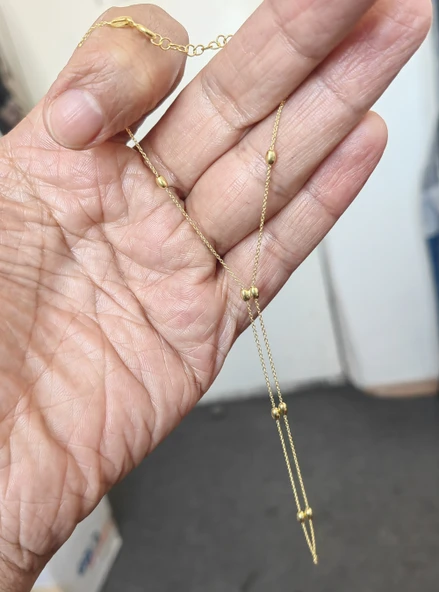 Taşsız Topçuklu Zincir Gümüş Şahmeran Bileklik - 4