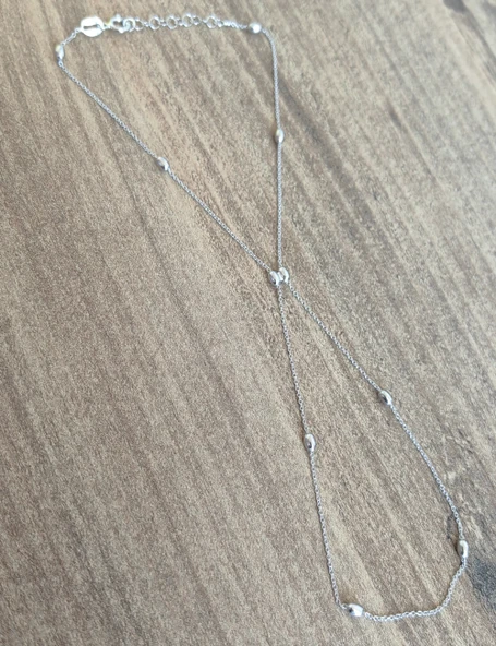 Taşsız Topçuklu Zincir Gümüş Şahmeran Bileklik - 6