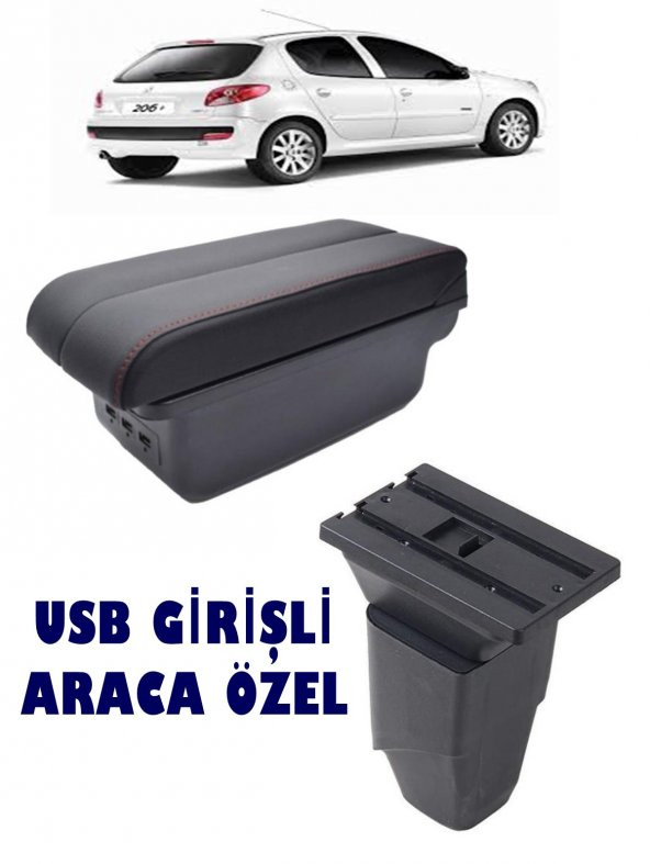 Peugeot 206 2010-2020 Usbli Vidasız Kol Dayama Kolçak