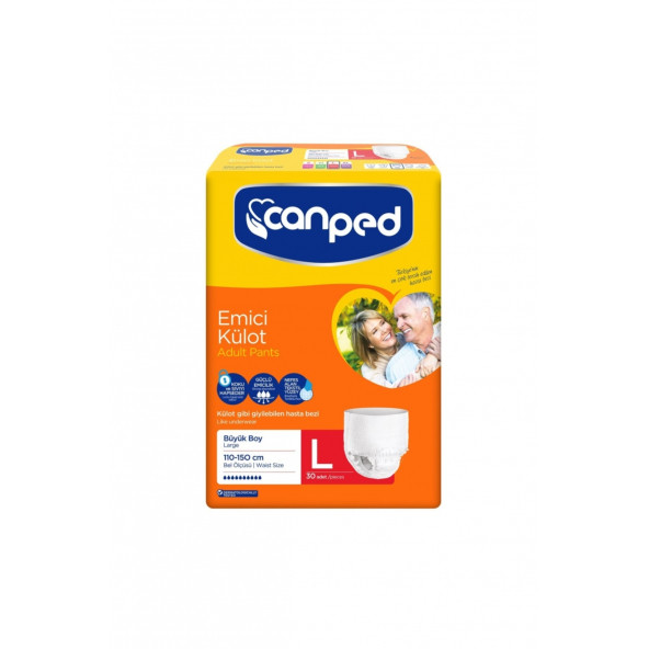 Canped Emici Külot Büyük Boy L Beden 30'lu Yetişkin Hasta Bezi