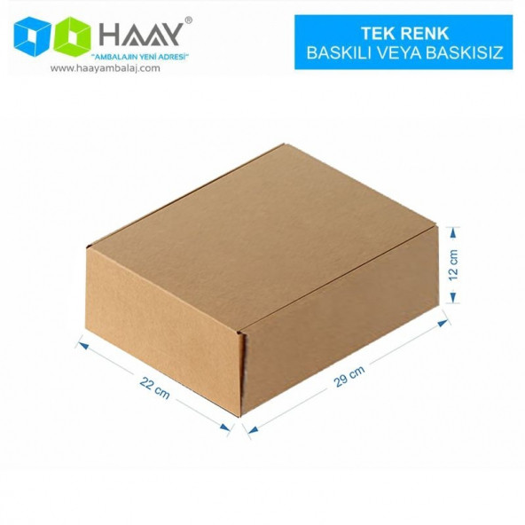 HAAY AMBALAJ 29X22X12 Cm Kilitli Kutu Kraft (50 ADET)