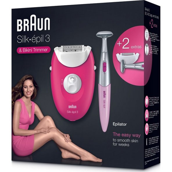 Braun Silk-épil 3 3420 Epilatör Ahududu Pembe - 2 Ek Parçalı Kablolu Epilatör / Epilasyon - 6