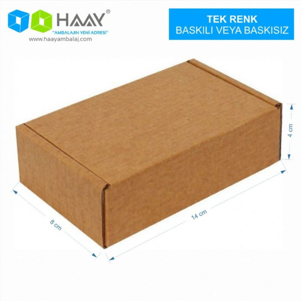 HAAY AMBALAJ 14X8X4 Kilitli Kutu Kraft (50 ADET)