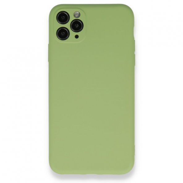 XD iPhone 11 Pro Max Kılıf Nano içi Kadife  Silikon - Yeşil