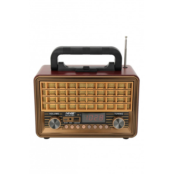 Ns-2075bt Portable Retro Am Fm Radio Wooden Digital Stereo Wireless Radio Speaker