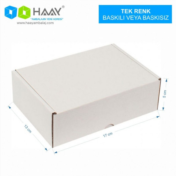 HAAY AMBALAJ 17x13x5 Cm Beyaz E-Ticaret Kutusu (50 ADET)