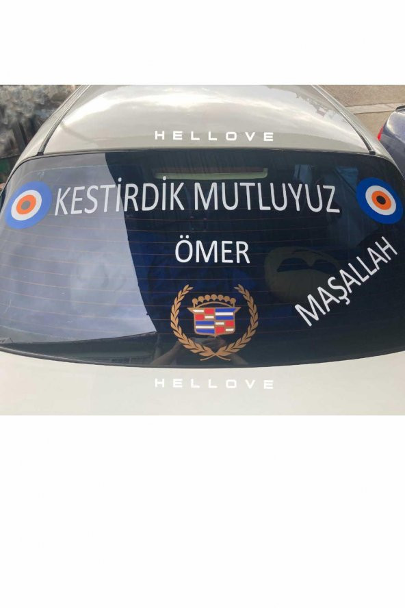 Sünnet Arabası Yazısı Süsleme Komik Yazı Nazar Boncuklu Maşallah İsim ve Yazılı Özel Etiket - 2