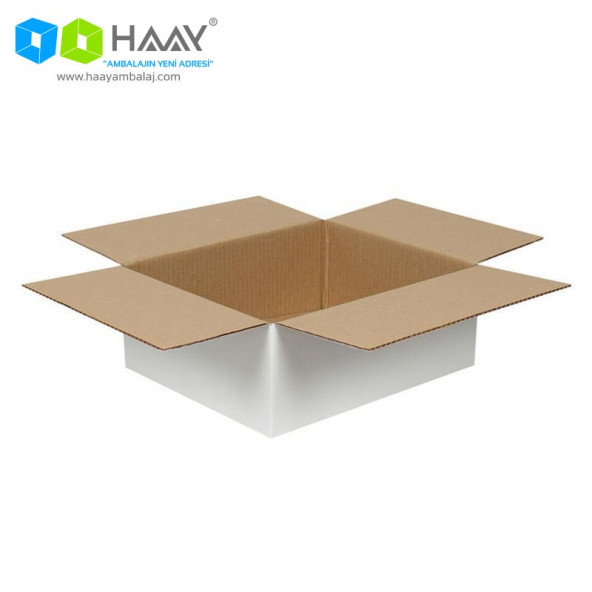 HAAY AMBALAJ 30x25x12 Cm Tek Oluklu Beyaz A-Box Koli (10 ADET) - Resim 3