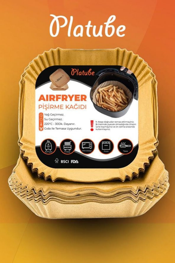 Pisirme Kagidi 50 adet Airfryer Yagli Kagit Xiaomi Philips Air Fryer Tüm Markalara Uyumlu Kare - 4