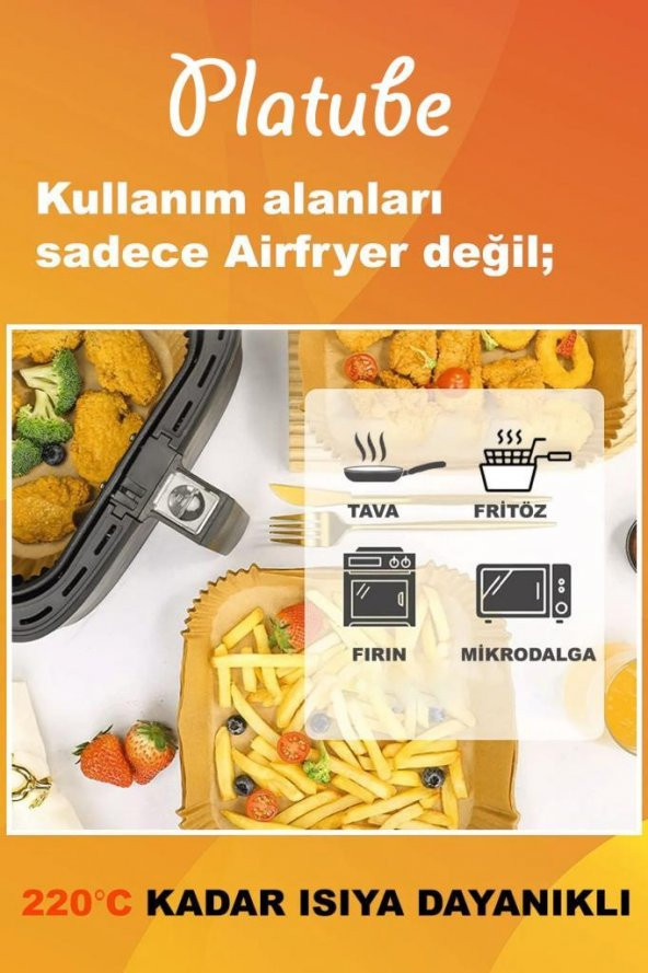 Pisirme Kagidi 50 adet Airfryer Xxl Xl Yagli Kagit Xiaomi Philips Tüm Markalara Uyumlu Yuvarlak - 2