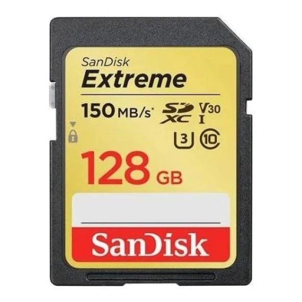 Sandisk Extreme 128GB SDXC Hafıza Kartı 150MB/s UHS-I U3 SDSDXV5-128G