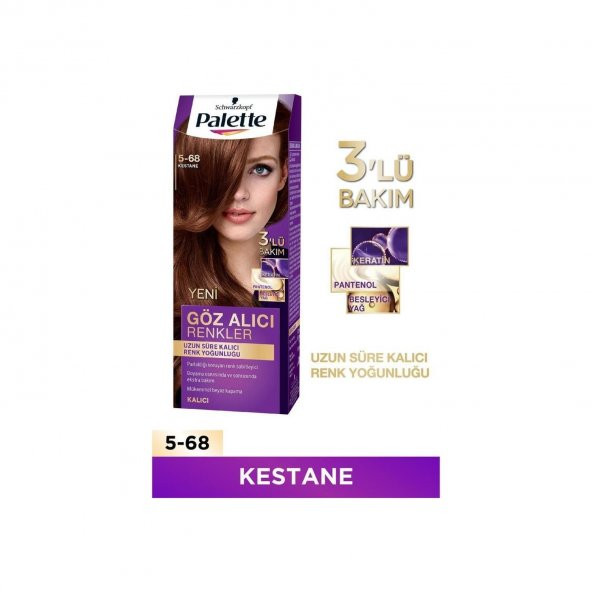 Palette Göz Alıcı Renkler Saç Boyası 5-68 Kestane