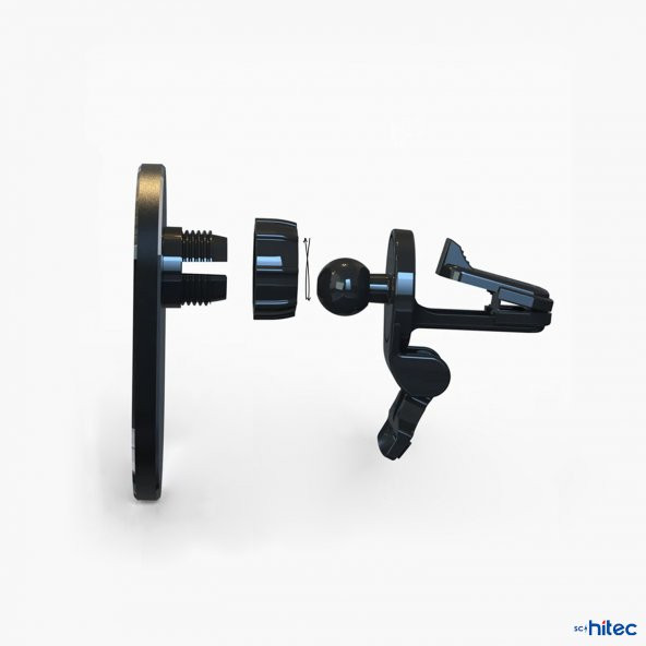 ScHitec Magsafe 15W Sensörlü Araç İçi Kablosuz Hızlı Şarj Aleti ve Telefon Tutucu YK3454 - 3