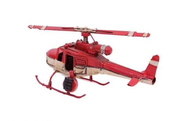 Helikopter Metal Vintage Dekoratif Masaüstü Biblo Hediyelik - 3