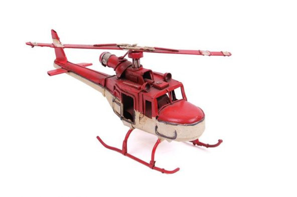 Helikopter Metal Vintage Dekoratif Masaüstü Biblo Hediyelik - 5