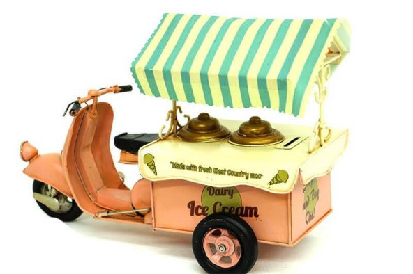 Metal Dondurma Arabası Biblo Dekoratif Hediyelik - Resim 2