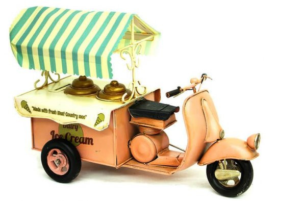 Metal Dondurma Arabası Biblo Dekoratif Hediyelik - Resim 3