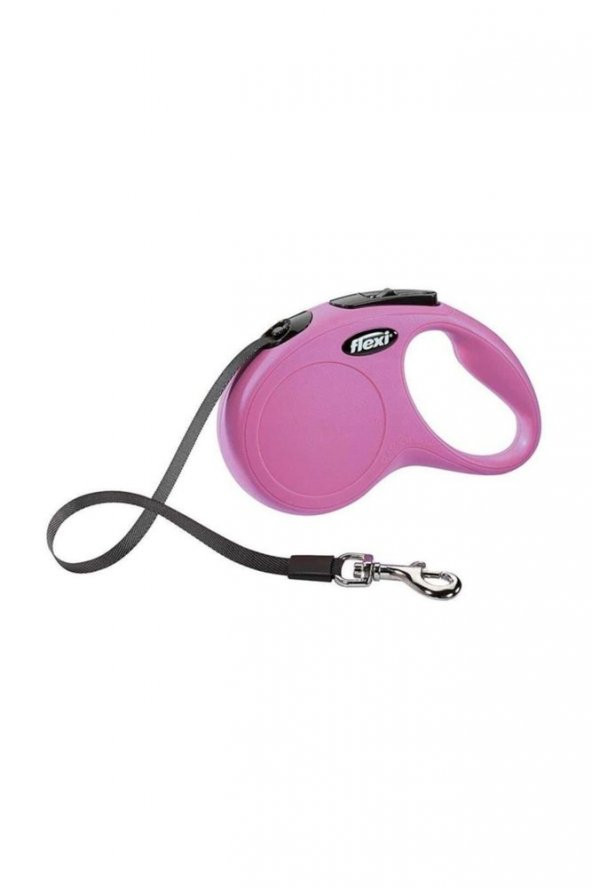 Flexi New Classic Medium 5 mt Şerit Otomatik Köpek Gezdirme Tasması - Pembe