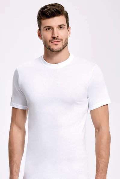 İlke 103 Erkek O-Yaka Kısa Kol Büyük Beden Atlet 2XL  Beyaz XXL